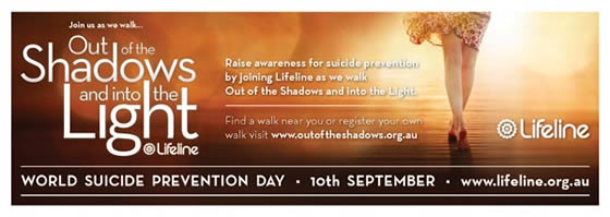 Out Of the Shadows Word Suicide Prevention Day